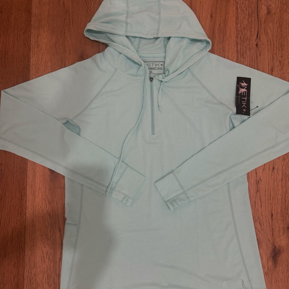 ANETIK Breeze Tech Hoody Seafoam Heather Surf Fish Outdoors $75 - Picture 11 of 11